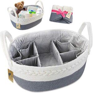 Baby Diaper Caddy Organizer Extra Large Cotton Nursery Storage Basket Portable